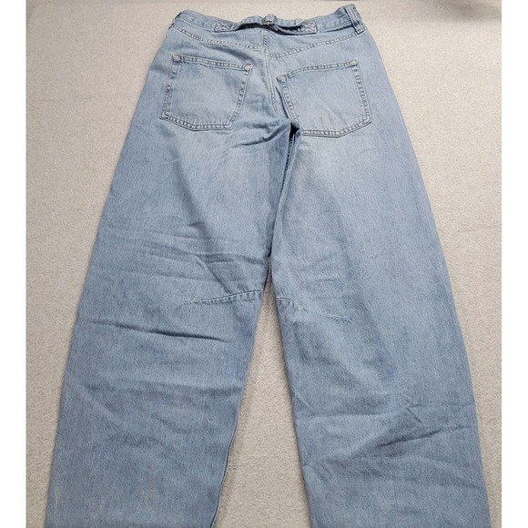 BDG Urban Outfitters Logan Buckle Back Baggy Barrel Denim Jeans Size 27W Light - Picture 12 of 13